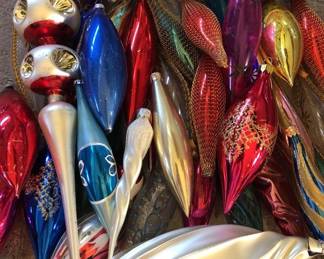 Vintage Long Glass Icicle Ornaments