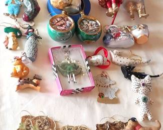 Cat, Mouse Dog Ornaments