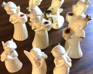Vintage Chalk Angel Candleholders