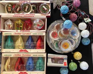 Mid Century Jewel Bright Plastic Ornament Ice Lamps