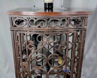 Wrought Iron Wine Cabinet