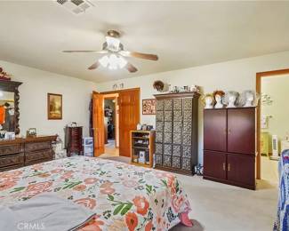 dresser, jewelry cabinet, bedding & linens