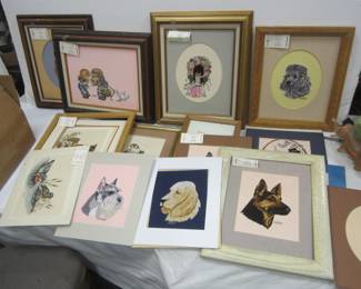 COLLECTION OF NEEDLE CRAFT WORK SOME ARE FRAMED