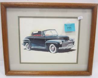 FRAME PRINT OF OLD CAR 15 x 12" FRAME
