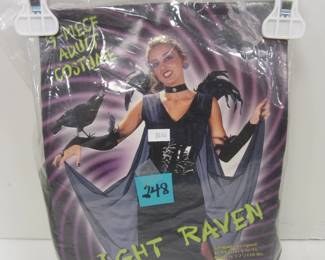 ADULT COSTUME NIGHT RAVEN IN BAG. PARTS NOT VERIFIED