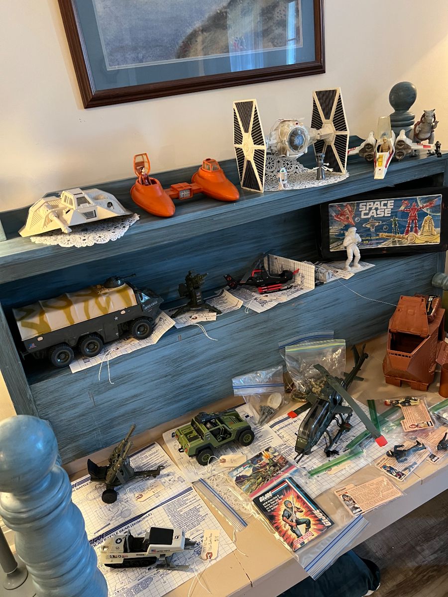 1970’s & 80’s Star Wars toys 
1989’s GI Joe Action Men 
Hasbro snake eyes w cards 