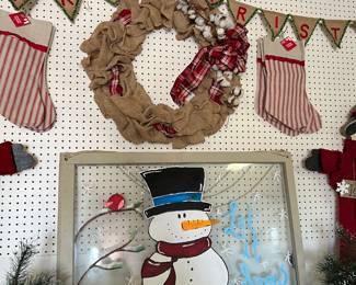 Painted snowman window