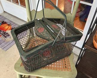 Painted Lidded basket 