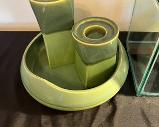 Party Lite candle holders and Bowl 