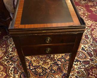 Handsome banded mahogany side table
