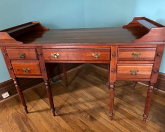Cherry desk with finished back