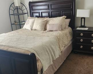 Queen Bed with Headboard and Footboard with Night Stand