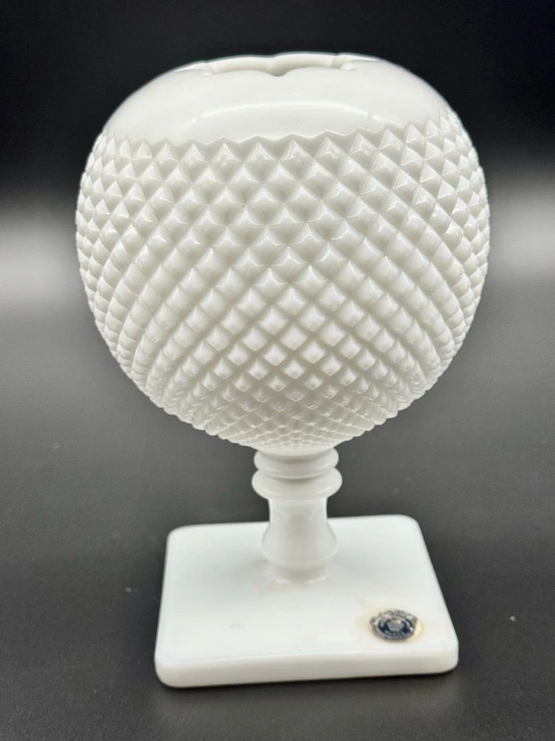 Vintage Westmoreland Milk Glass Hobnail Ivy Vase
