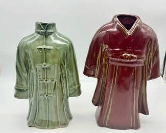 (2) Asian Style Kimono Vases
