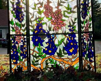 Tiffany Glass Stained Glass Firepace Shield