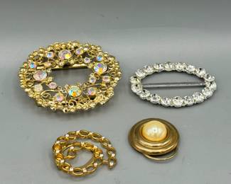 (4) Vintage Scarf Pulls/clips