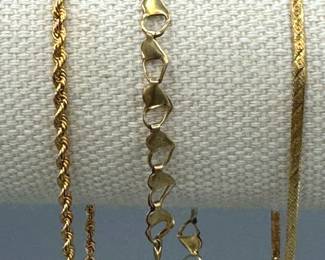 (2) 14KT & (1) 10KT Gold Bracelets