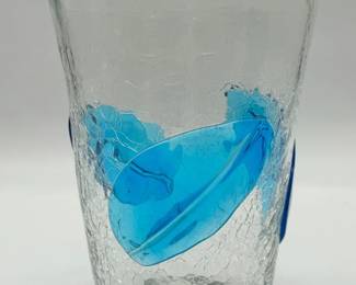 Blenko #C366LL 12❖ Crackled Beaker Vase