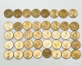 (40) Sacagawea Golden Dollar Coins 2000-D & 2000-P