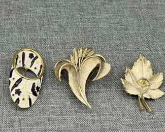 (3) Vintage BSK Brooches