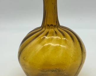 Amber Hand Blown Spun Glass Vase