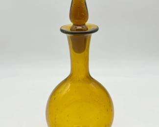 MCM Handblown Amber Glass Genie Bottle