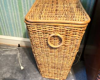 Tall lined wicker hampers