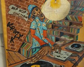 Original Flemish art of Krazy K spinning records