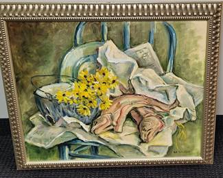 Original oil painting on canvas signed Mugg