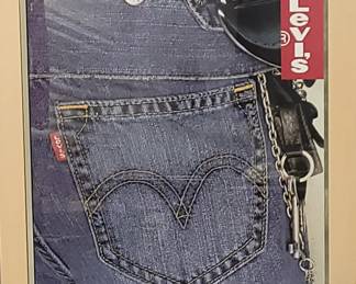 Framed Levis jeans store display poster