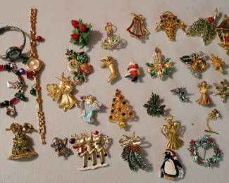 Christmas pins and Brooches