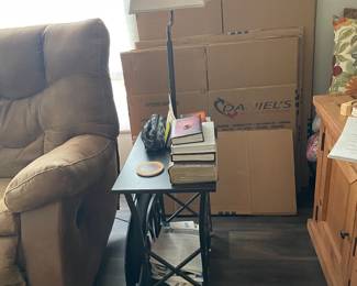 $60 Metal table lamp with storage below 14x21x23H, 53 total hight