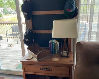 $150 Tall rustic chalk board cabinet with 1 drawer and 1 shelf storage area 32x19x30 (tabletop) 43 (total height)
