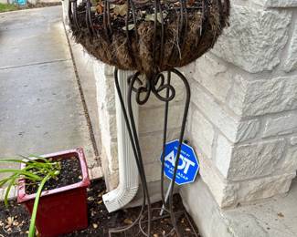 Front of house wrought iron planter