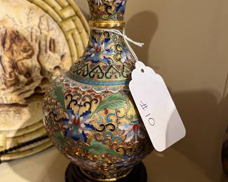 Vintage Chinese cloisonne garlic bulb vase