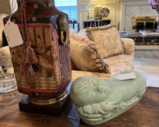 Vintage Frederick Cooper painted porcelain lamp - we have 2!