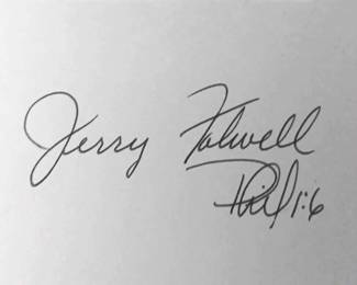 Pastor Jerry Falwell Autograph 