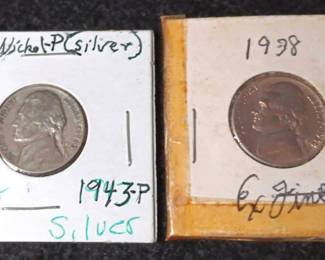 1938 and 1943P Jefferson Wartime Nickel