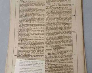 1736 German Bible Leaves