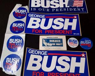 George H.W. Bush and Quayle Campaign Items