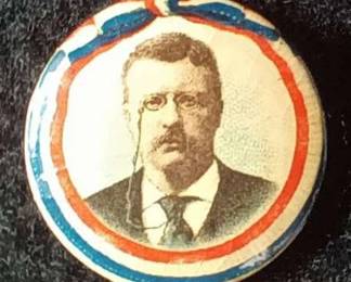 03 Antique 1905 Teddy Roosevelt Pinback