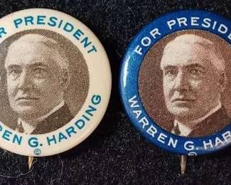 1920 Warren G. Harding Presidential Campaign Pinbacks