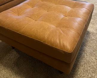 Leather Ottoman By:  Poly & Bark 