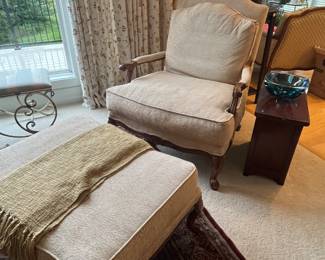 Ethan Allen Chair and Ottoman 