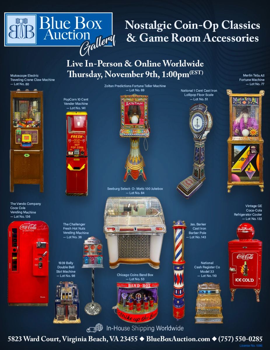 Nostalgic Coin-Op Classics & Game Room Accessories... starts on 10/20/2023