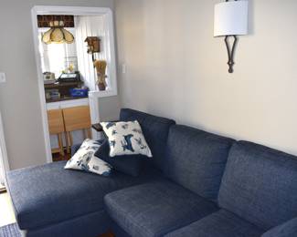 Den Overview, access to patio, garage