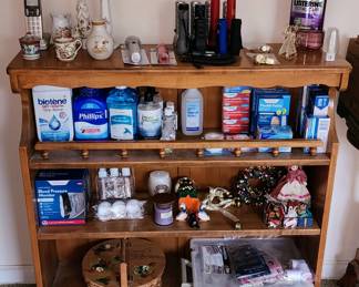 Wood Shelf and Personal Items