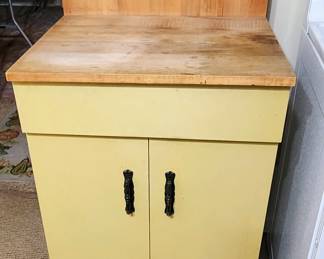 Vintage Metal & Wood Microwave Stand