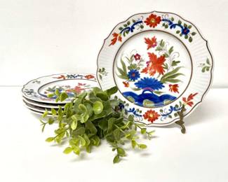 5 Hand Painted Vintage Country Festival Plates
