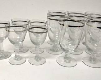 Silver Banded Glassware Set
